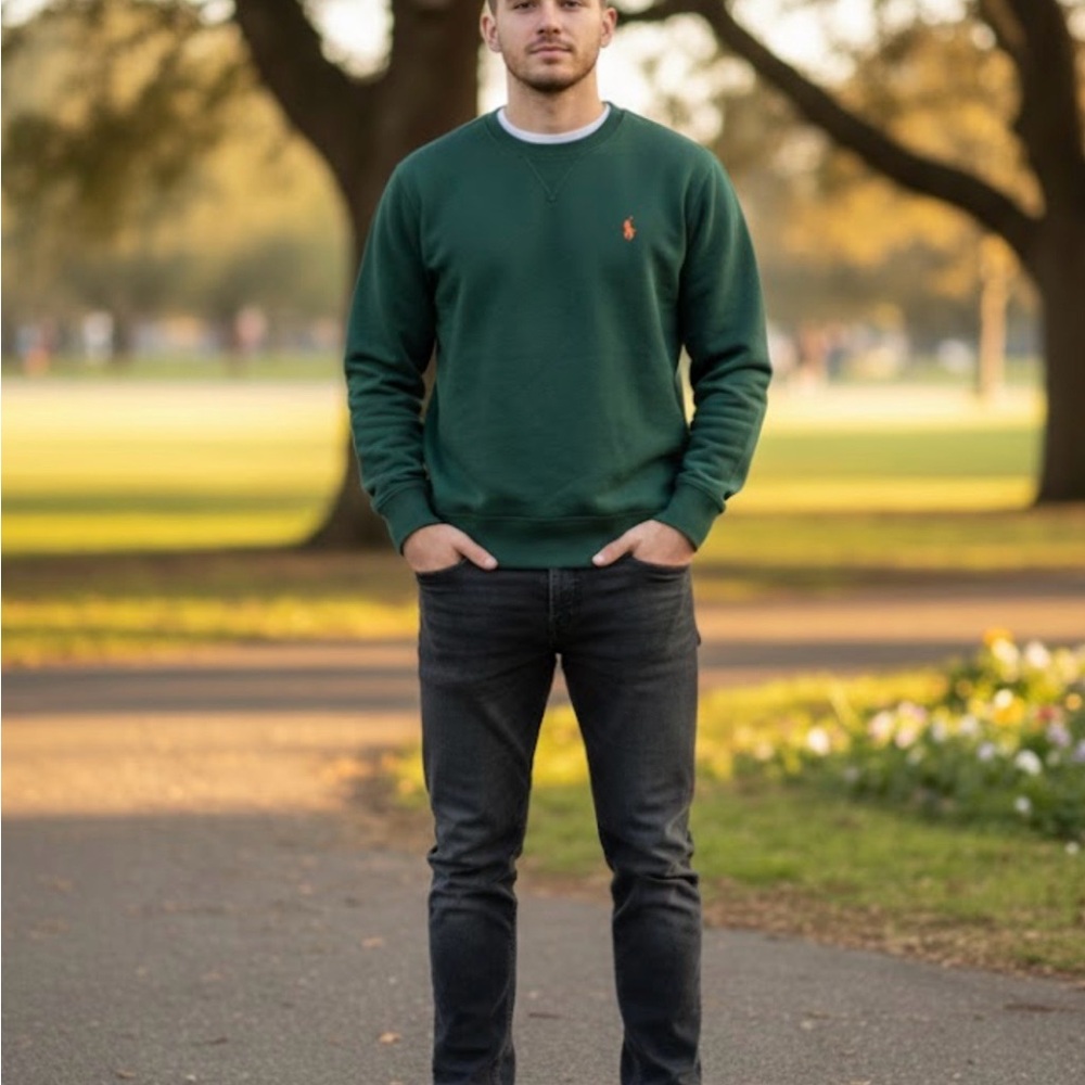 Ralph Lauren Men's Forest Green Crewneck Sweater